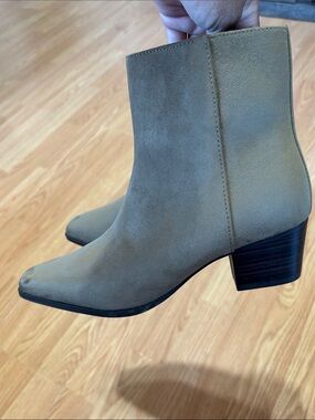Old Navy Olive Green Suede Ankle Booties